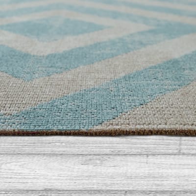 Binnen- en buitenkleed Saga blauw 160 cm rond