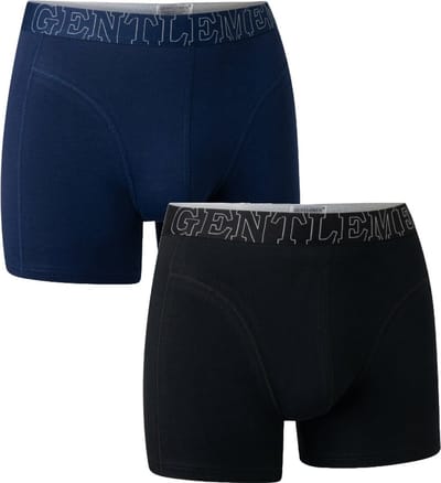Gentlemen - 2 heren boxershorts 70BB - perfecte pasvorm - donkerblauw en zwart - maat S