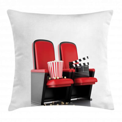 ABAKUHAUS Bioscoopkussenhoes – 60x60 cm – 3D-theaterstoelen – Bedrukt aan beide zijden