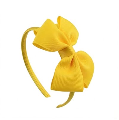Gele haarband dames met grote strik – elegante satijn look haar accessoire – klassiek haarband met strik voor feest, school of dagelijks gebruik