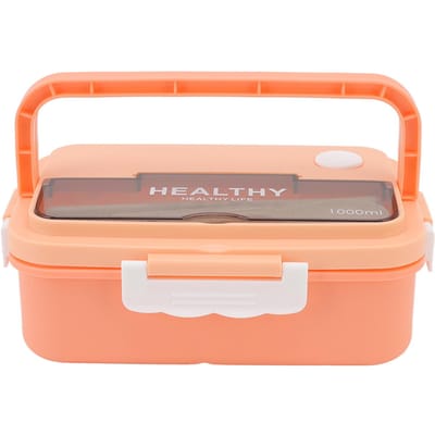 Plastic 3-vaks lunchbox 1000ml Magnetronbestendig Bento Box voor Kinderen Volwassenen Studenten Kantoor roze