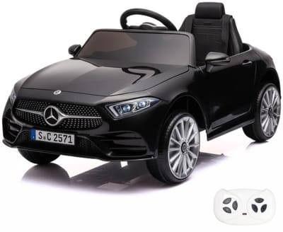 Mercedes CLS350 Full Option Elektrische Kinderauto 1 tot 5 jaar – Officieel Gelicentieerd Accuvoertuig met Lederen Zitje, Schokdempers & Soft-Brake – Li-ion Kinderauto met Afstandsbediening, Werkende Deuren & MP3 AUX & USB – Zwart
