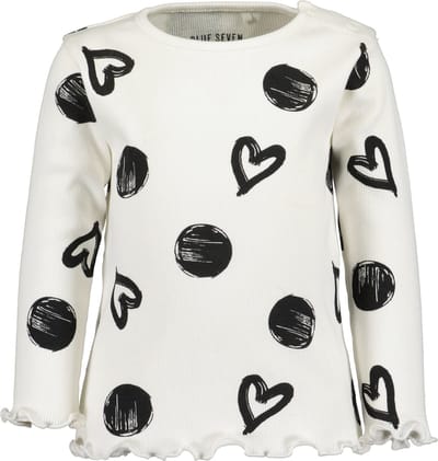 Blue Seven - Meisjes Shirt - Offwhite/Zwart - maat 68