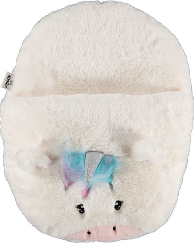 Apollo Grote voetenwarmer slof - eenhoorn wit - one size - 30 x 27 cm - Dierensloffen/dierenpantoffels