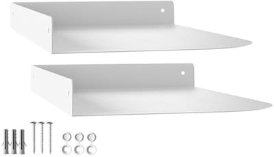 2 stuks Hoekwandplank HOVER-XIV 300x200x30mm wit