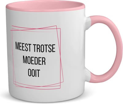 Akyol - meest trotse moeder ooit koffiemok - theemok - roze - Mama - trotse moeder - moeder cadeautjes - moederdag - verjaardagscadeau - verjaardag - cadeau - geschenk - kado - gift - moeder artikelen - 350 ML inhoud