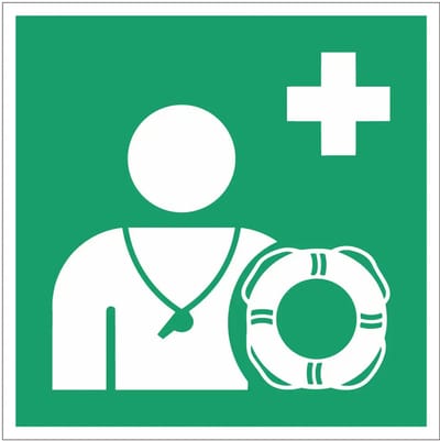 Lifeguard bord – E075 | gecoat dibond materiaal | 10 x 10 cm