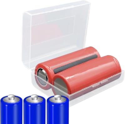 Transparante Batterijbox - Batterijhouder Container - Batterijen Organiseren - Stofdicht Deksel - 6.3 x 4.09 x 3.81 cm - Transparant