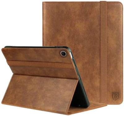 Rosso Element Hoes Geschikt voor Lenovo Tab Plus | Book Case | Volledige bescherming | Elastische band | Sleep/Wake functie | Met Penhouder | Verstelbare standaard | Bruin