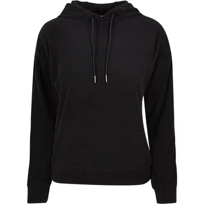 Urban Classics - Velvet Rib Hoodie/trui - XS - Zwart