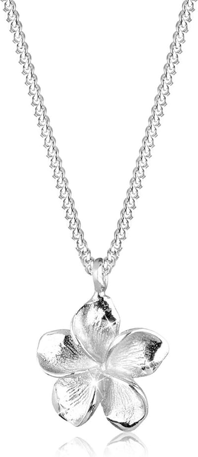 Elli - Halsketting - Dames Frangipani Bloesem Zomervakantie in 925 Sterling Zilver - Dames
