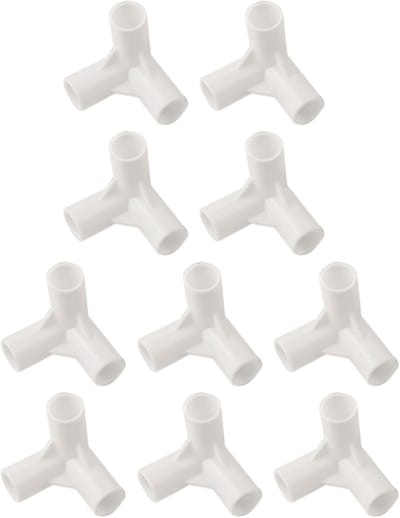 Tent Connector - 3-Weg Koppeling - Tent Opzetten - Robuust Kunststof - 16mm Binnendiameter - Wit