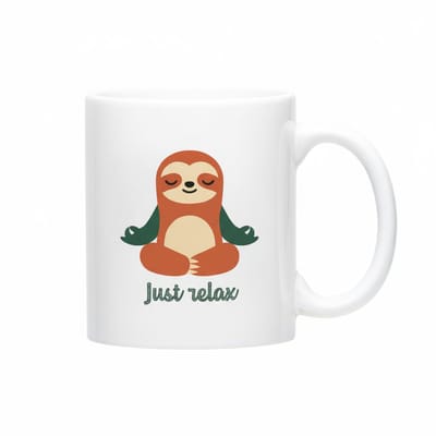 Just Relax Luiaard Mok 330ml – Schattige Rustgevende Koffiebeker voor Ontspanning & Stressvermindering – Leuk Cadeau voor Sloth Fans
