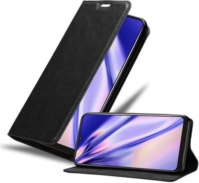 Cadorabo Hoesje geschikt voor ZTE Blade V10 in ZWARTE NACHT - Beschermhoes met magnetische sluiting, standfunctie en kaartvakje Book Case Cover Etui