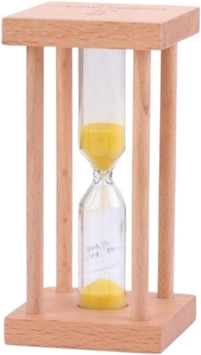 Zandloper Timer - Zandklok - Tijd Management - Massief Hout - 10x10x10 mm - Geel