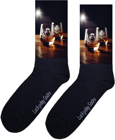 Whiskey - Opkikker - Grappige sokken - Valentijns cadeau - Trendy Nu - Verjaardag cadeau - Sint cadeau - Leuke sokken - Aparte sokken - Vrolijke sokken - Whisky - Grappige cadeau - Kerstsokken - Vaderdag - Moederdag - Socks maken Happy - 37-44