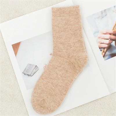 Pure Color Warme Wintersokken Angora Konijnenhaar Vrouwelijke Verdikking Wollen Sokken Katoenen Sokken Konijn Wollen Sokken Winter One Size