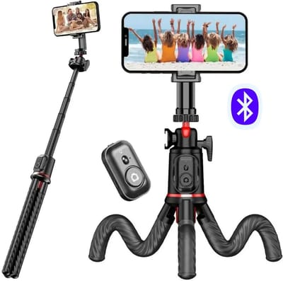 SBG Universele Selfie Stick - Flexibele Octopus Tripod Selfie Stick - Gorilla Pod - Geschikt voor Telefoon, iPhone, Samsung, Camera en meer - Smartphone Standaard - Mini Statief - Bluetooth afstandsbe