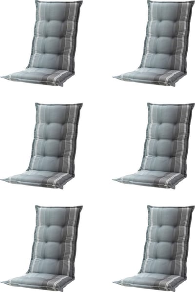 Madison - Tuinkussen - Lage Rug - 6 st - Stef Grey - 105x50cm - Grijs