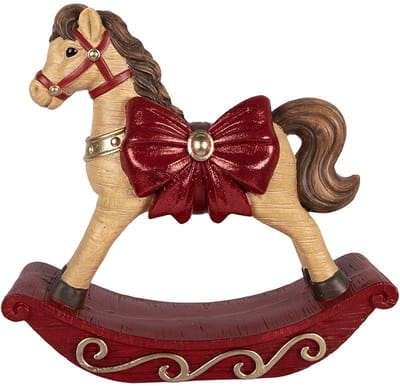 Clayre & Eef Kerstdecoratie Beeld Hobbelpaard 42x14x41 cm Bruin Keramisch materiaal