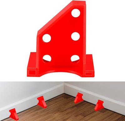 Vloer spacer set - Installatiehulpmiddel laminaat - Vloeren leggen - Verbeterd driehoekontwerp - 40 stuks - Rood