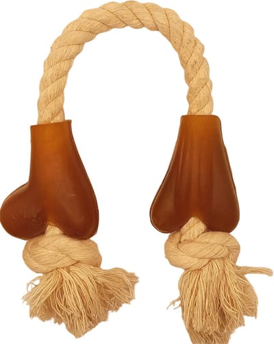 kauwspeelgoed - rubber kauwbot hond - kauwbot hond speelgoed - speelgoed tandverzorging - touw speelgoed hond - 20cm