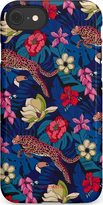 Casetastic Hoesje Geschikt voor Apple iPhone 7/8/SE - Stijlvolle Beschermende Duo-layer Case - Jungle parade