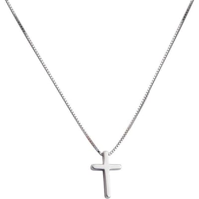 Nieuwe 925 Sterling Zilver Doosketting Kruis Bedel Hanger Ketting voor Vrouwen Meisjes Statement Feest Sieraden Dz094 gray