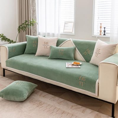 Anti-Kras Sofa Kussen Universeel Antislip Woonkamer Sofahoes Chenille Borduurwerk Sofa Rugleuning Armleuning Stof Handdoek 70x70cm 1pcs