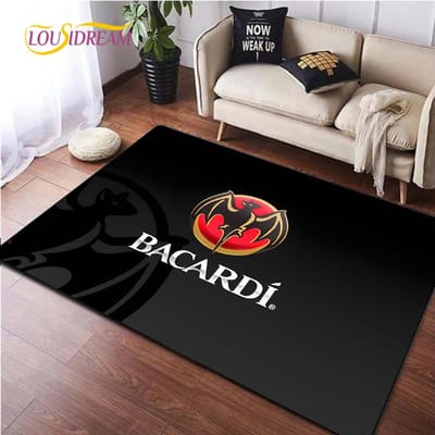 Bacardi Rum logo Creatieve Vloerkleden, Tapijt voor Woonkamer Slaapkamer Huisdecoratie, Kinderen Keuken Badkamer Antislip Vloermat Alfombra 40x60cm