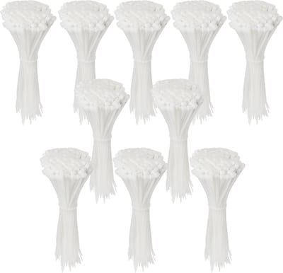 Polyamide kabelbinders, tie rips, witte kabelbinders 100x2,5 mm / 1000 stuks