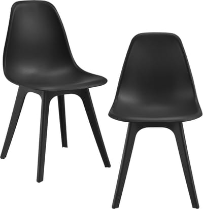 Eetkamerstoel Lendava 83x54x48 cm set van 2 kunststof zwart
