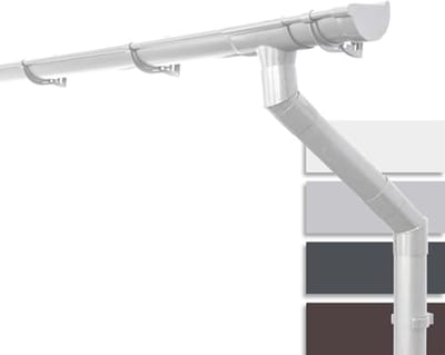 Halfronde Dakgoot Set voor Terras of Carport - 100mm, 8m, Wit
