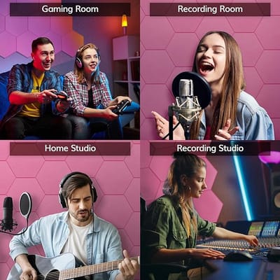 Schuimpanelen, Studio wig Tegels, Geluid Panelen Wiggen Geluiddicht Geluidsisolatie 12