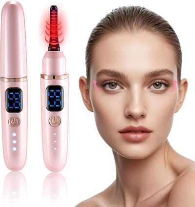 Wimperkruller - Elektrische Wimperkruller - Verwarmde Wimperkruller met Temperatuurweergave - 3 Temperatuurstanden - Oplaadbaar via USB - Geschikt voor Thuis en Reizen - Lichtroze