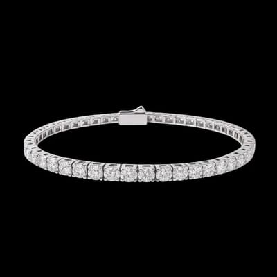 Victoria Valenza Zilverkleurige RVS Tennisarmband met Zirkonia Stenen - Armband - RVS - Zilverkleurig - Tennisarmband - Zirkonia