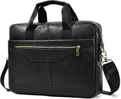 Stijlvolle Laptoptas voor 15.6 Inch, Schoudertas voor Zaken en Reizen, Duurzaam Leer, Geschikt voor Mannen en Vrouwen