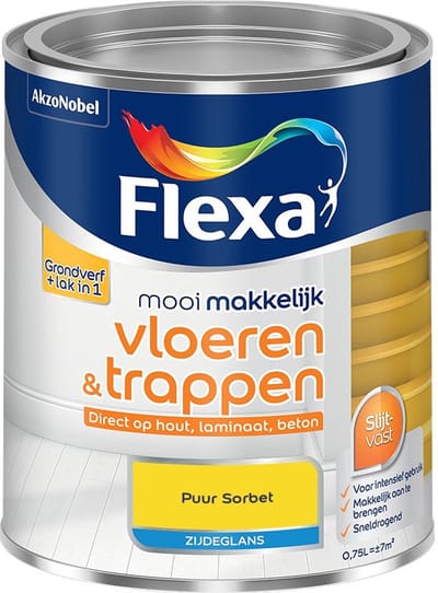 Flexa - Mooi Makkelijk Vloeren & Trappen Zijdeglans - Puur Sorbet - Mengverf - 750 Ml