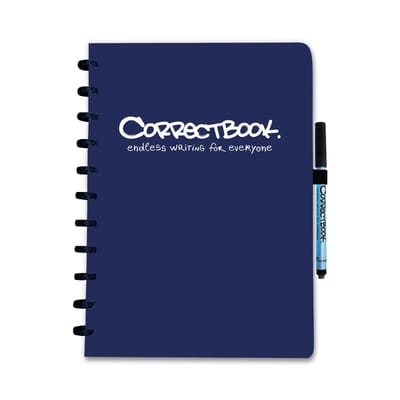 Correctbook A4 Uitwisbaar Notitieboek – Herbruikbaar schrift – Midnight Blue – Gelinieerd – Inclusief pen & wisdoekje – Aanvulbaar met extra pagina’s