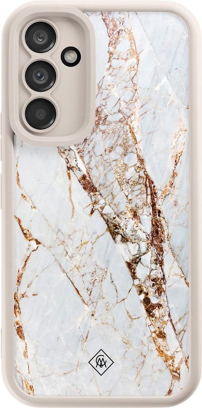 Casimoda® hoesje - Geschikt voor Samsung Galaxy A34 - Marmer Goud - Zwart TPU Backcover - Marmer - Goudkleurig