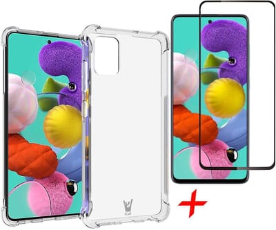 Hoesje geschikt voor Samsung Galaxy A51 - Transparant + Screenprotector Full