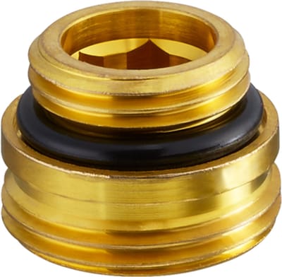 OVENTROP Inschroefnippel voor Multiflex F, FQ, Multiblock T, TU, TFU, TQ, T-RTL, TQ-RTL, G 1/2 AG, zelfdichtend x G 3/4 AG, vlak dichtend, Messing, ruw, Set = 10 stuks, 1028252
