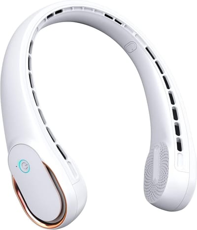 Nekventilator Draagbare Persoonlijke Ventilator - 4000mAh Sterke Wind - 360° Koeling Geen Haarophoping - Snel opladen Lange Gebruiksduur - voor Dames, Mannen - Zwart - 1 Stuk