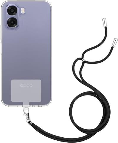 Just in Case hoesje met koord geschikt voor Oppo A6x (4G/5G) Hoesje met Koord - Flexibele Case - Transparant