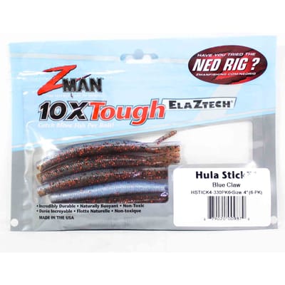 Zman Zacht kunstaas Hula Stickz 4 Inch 6/Pack Blauwe Klauw (9870)