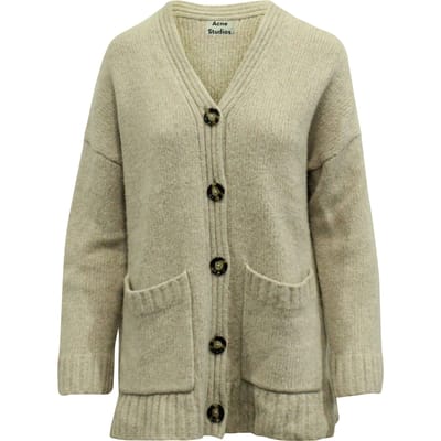 Acne Studios gebreid oversized vest van beige wol