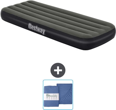 Bestway luchtbed - 1-Persoons - 76 x 185 x 25 cm - Groen - Inclusief en Hoeslaken