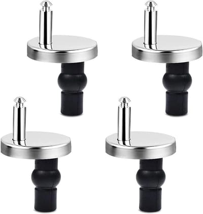 Toiletbril Bevestiging - Snelsluiting Scharnieren - Toilet Reparatie - Universele Pasvorm - 4 stuks - Zilver