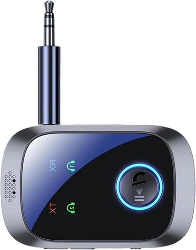Draadloze Zenderontvanger - Audio Adapter - Audio Streamen - 2-in-1 Vliegtuig Adapter - 3.8 x 1.6 x 5.9 cm - Zwart