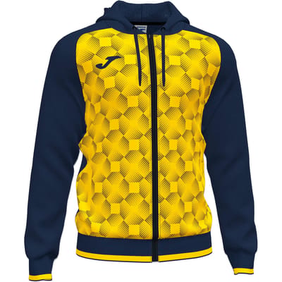 Joma Supernova III Jas Met Kap Kinderen - Marine / Geel | Maat: 152
